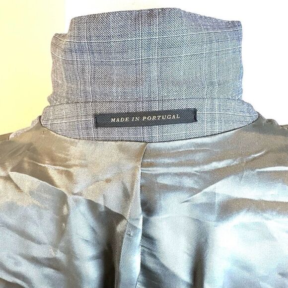 J.Hilburn Grey Plaid Loro Piana Super 130s Blazer 40R‎ EUC Read - Picture 8 of 12
